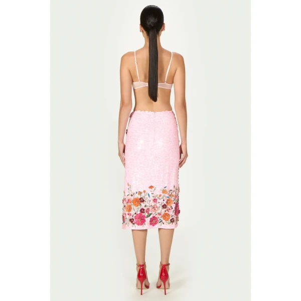 Costarellos Primma Tulle Embellished Bralette in Pink | Cropped Top | Coveti