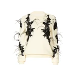 Costarellos Terena Mohair Wool Lace Sweater in Off White | Coveti