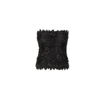 Costarellos Tesni Petal Lurex Satin Bustier in Black | Coveti