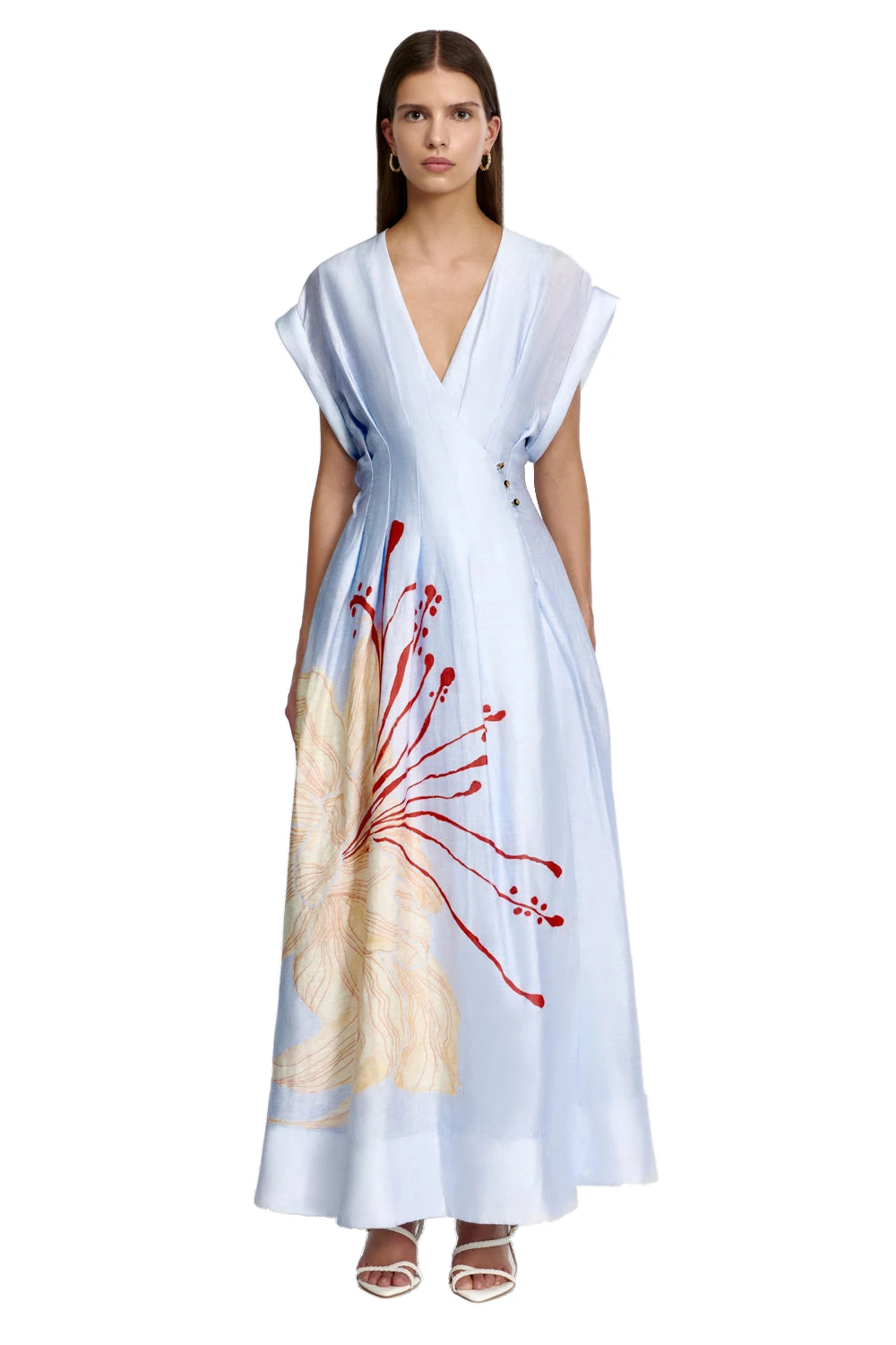 Acler Huxtable Maxi Dress in Sky Bloom, Multicolour Dresses