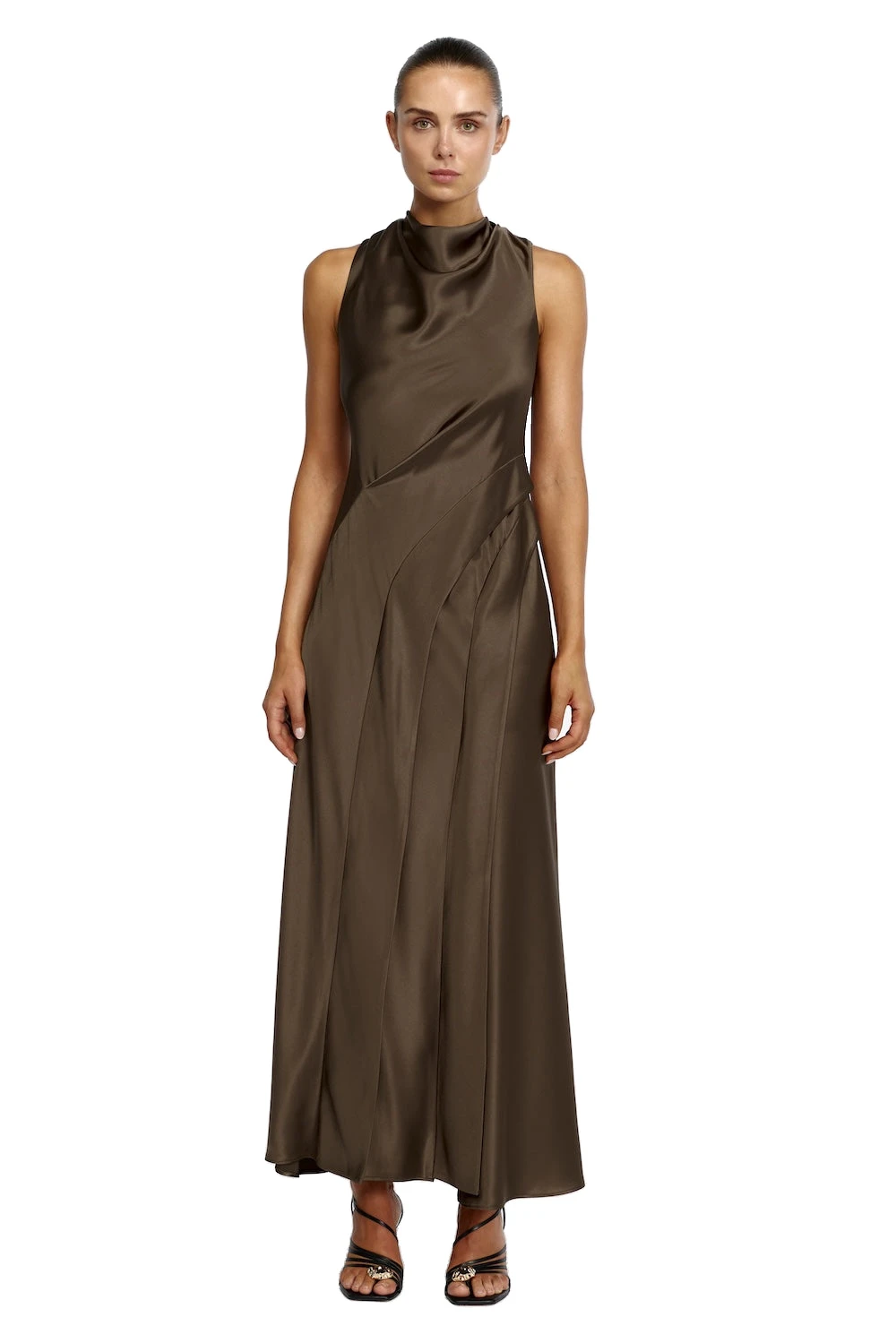 Acler Lecha Maxi Dress in Sepia, Beige Dresses