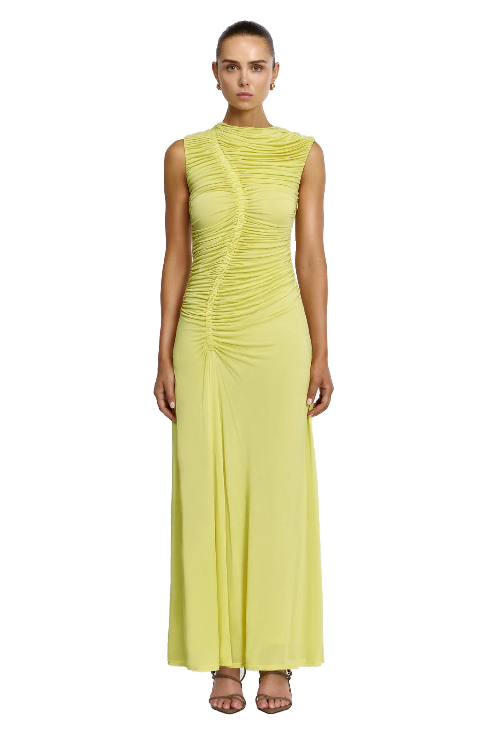 Acler Gillan Maxi Dress in Limeade, Yellow Dresses
