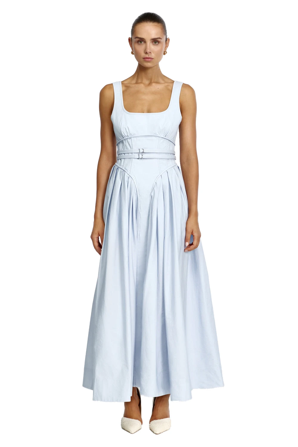 Acler Lutana Maxi Dress in Blue Melt, Blue Dresses