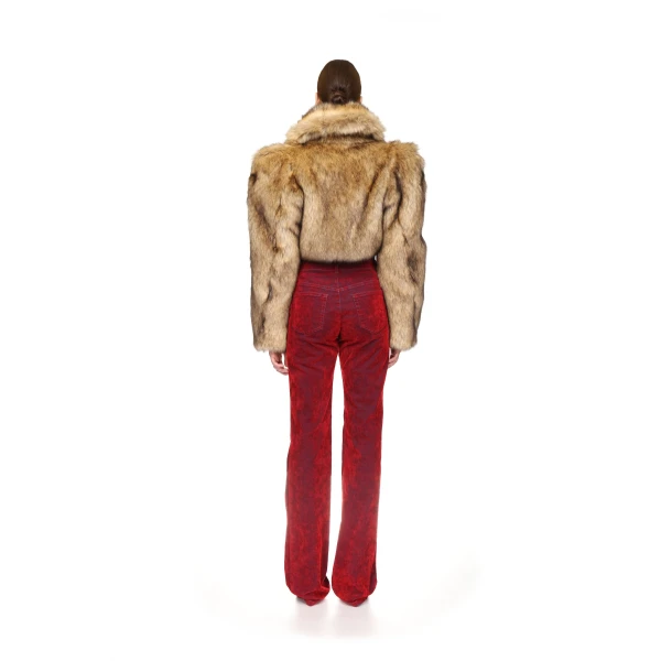 David Koma Faux Fur Cropped Jacket, view 5