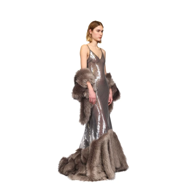 David Koma Faux Fur Stole, view 4