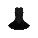 David Koma Mini Dress With Contrast Velvet Flounce Hem