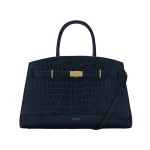 DeMellier Grece Ghanem x The Midi Hudson in Dark Navy Croc-Effect Crossbody Bag | Shoulder & Crossbody Bags | Coveti