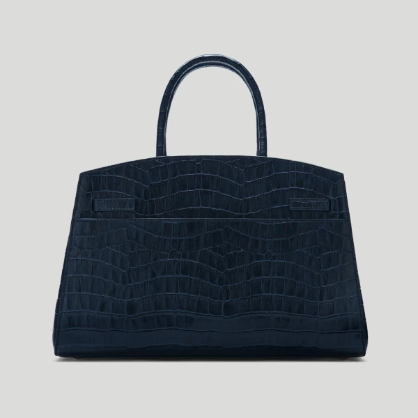 DeMellier Grece Ghanem x The Midi Hudson in Dark Navy Croc-Effect Crossbody Bag, view 5 | Shoulder & Crossbody Bags | Coveti