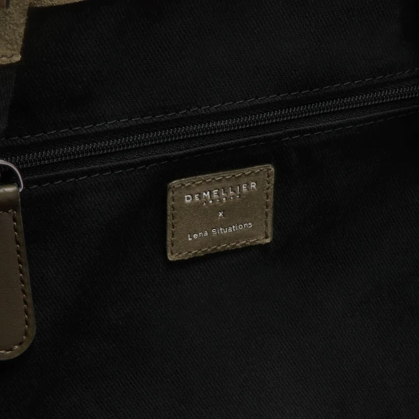 DeMellier Lena Mahfouf x The New York in Fern Suede Shoulder Bag, view 4 | Shoulder & Crossbody Bags | Coveti