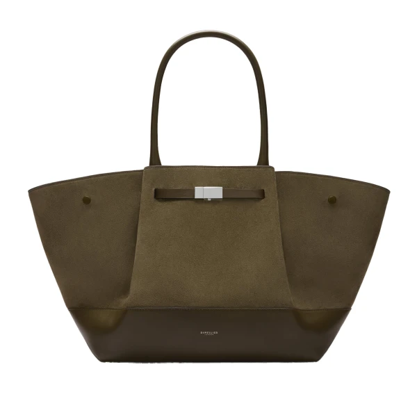 DeMellier Lena Mahfouf x The New York in Fern Suede Shoulder Bag | Shoulder & Crossbody Bags | Coveti
