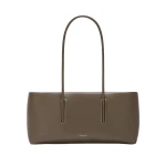 DeMellier Rebecca Donaldson x The Stockholm Shoulder in Dark Sage Fine Grain with Ecru Stitching Shoulder Bag | Shoulder & Crossbody Bags | Coveti