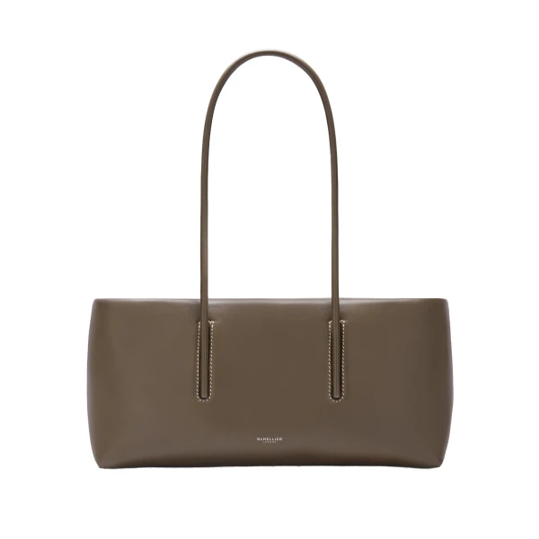 Rebecca Donaldson x The Stockholm Shoulder in Dark Sage Fine Grain with Ecru Stitching Shoulder Bag