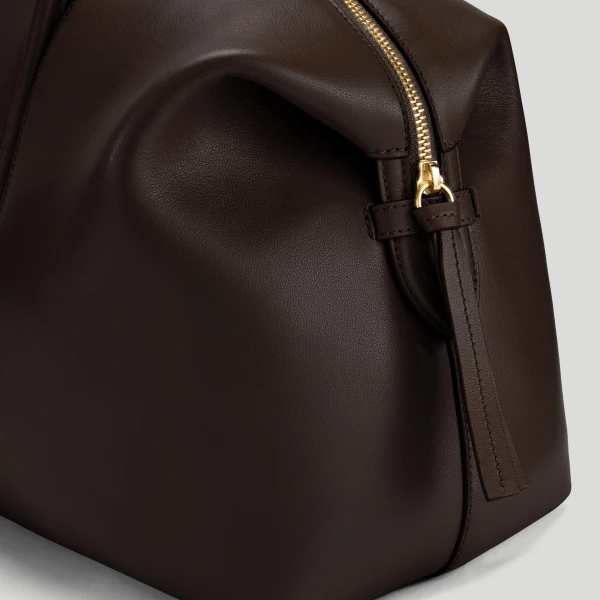 DeMellier Romee Strijd x The Stockholm in Dark Brown Fine Grain Tote Bag, view 2 | Totes & Top-Handle Bags | Coveti
