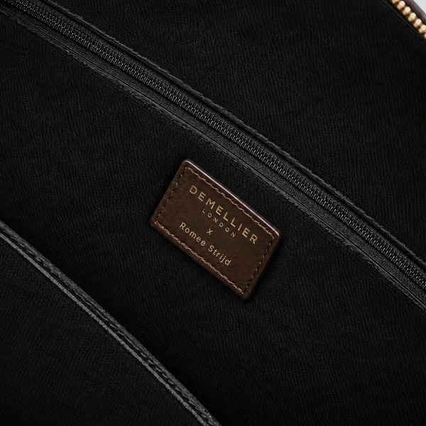 DeMellier Romee Strijd x The Stockholm in Dark Brown Fine Grain Tote Bag, view 4 | Totes & Top-Handle Bags | Coveti