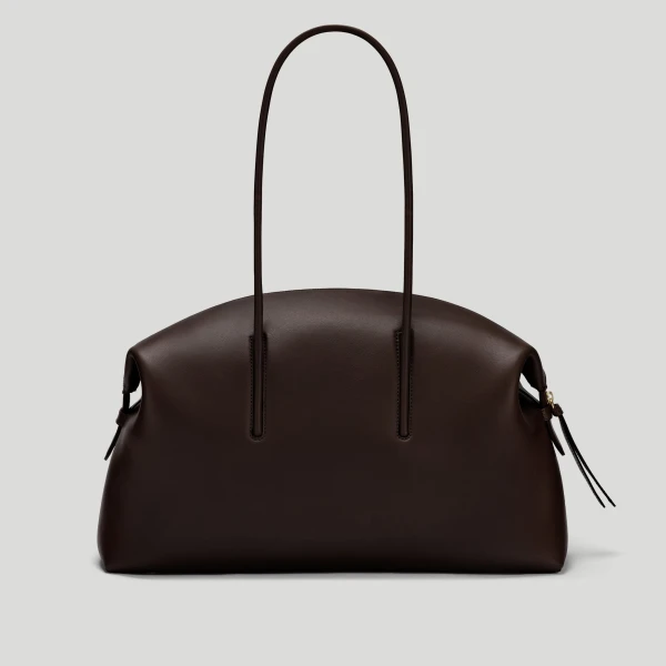 DeMellier Romee Strijd x The Stockholm in Dark Brown Fine Grain Tote Bag, view 6 | Totes & Top-Handle Bags | Coveti