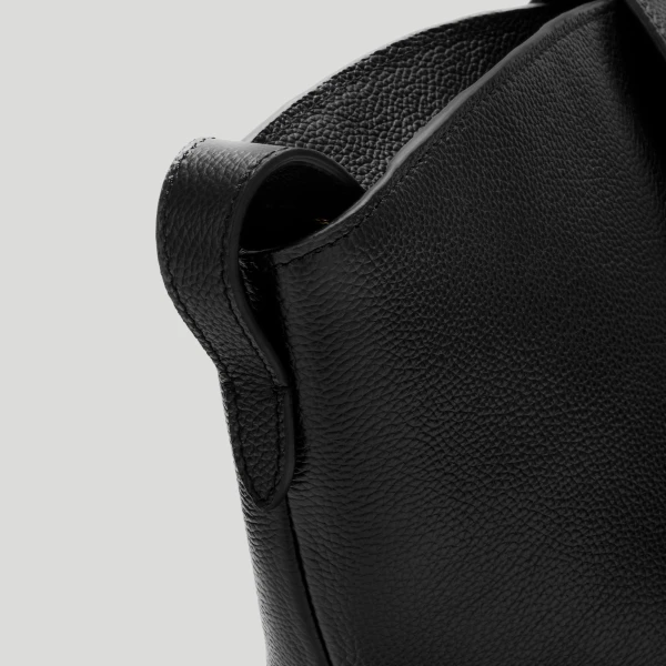 DeMellier The Brooklyn in Black Small Grain Tote Bag, view 5 | Totes & Top-Handle Bags | Coveti