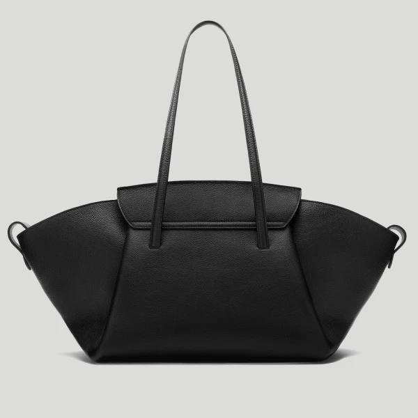 DeMellier The Brooklyn in Black Small Grain Tote Bag, view 6 | Totes & Top-Handle Bags | Coveti