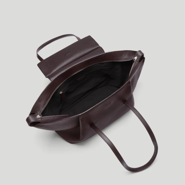 DeMellier The Brooklyn in Bordeaux Small Grain Tote Bag, view 4 | Totes & Top-Handle Bags | Coveti