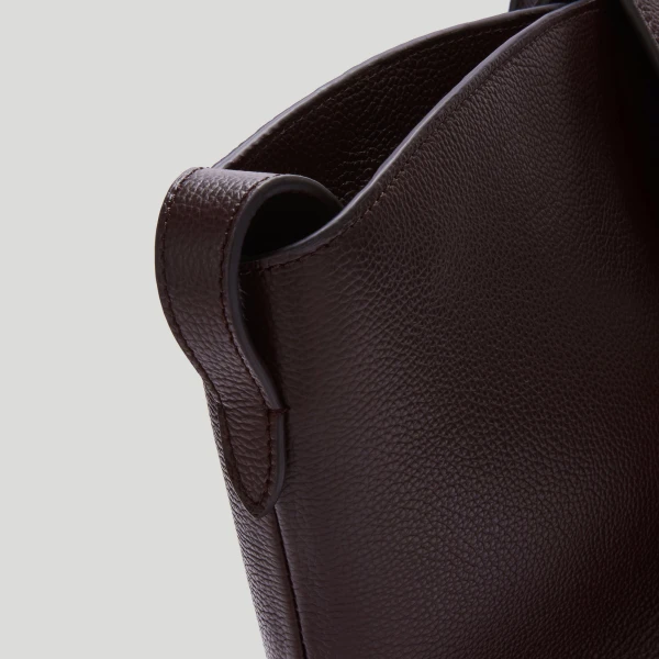 DeMellier The Brooklyn in Bordeaux Small Grain Tote Bag, view 5 | Totes & Top-Handle Bags | Coveti