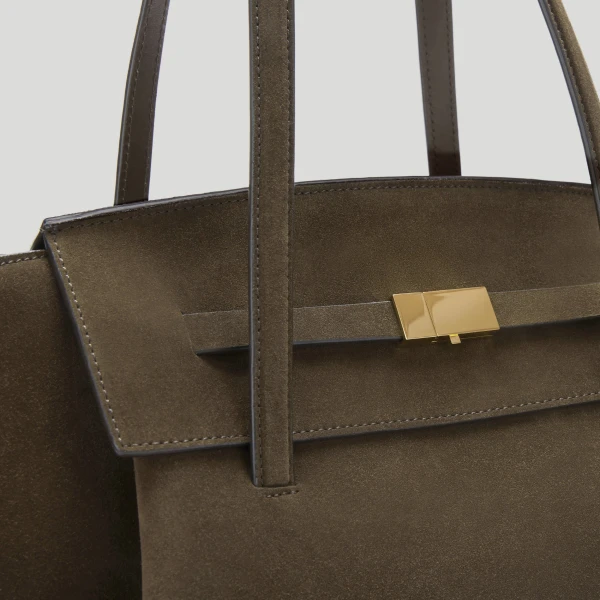 DeMellier The Brooklyn in Hazel Suede Tote Bag, view 3 | Totes & Top-Handle Bags | Coveti