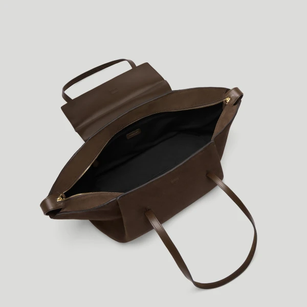DeMellier The Brooklyn in Mocha Suede Tote Bag, view 4 | Totes & Top-Handle Bags | Coveti