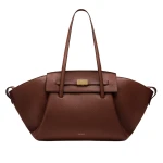 DeMellier The Brooklyn in Warm Brown Small Grain Tote Bag | Totes & Top-Handle Bags | Coveti