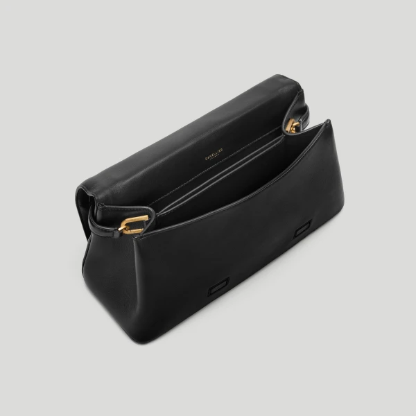 DeMellier The Florence Crossbody in Black Fine Grain Crossbody Bag, view 2 | Shoulder & Crossbody Bags | Coveti