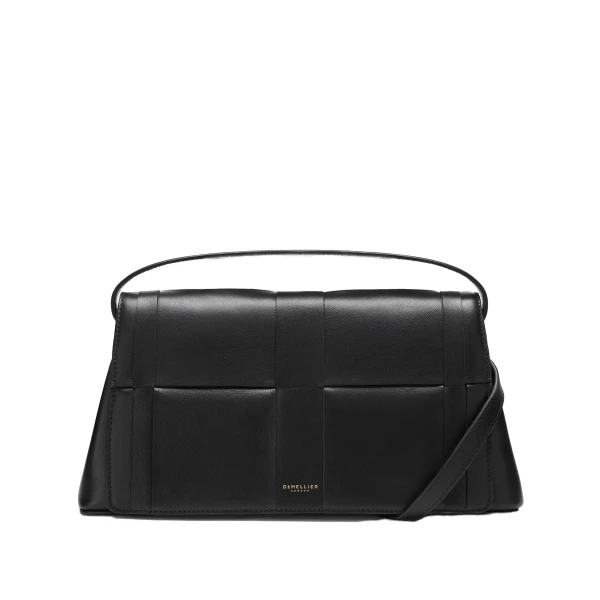 The Florence Crossbody in Black Fine Grain Crossbody Bag