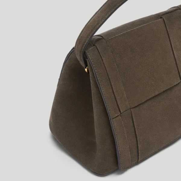DeMellier The Florence Crossbody in Hazel Suede Crossbody Bag, view 4 | Shoulder & Crossbody Bags | Coveti