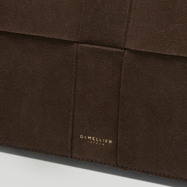 DeMellier The Florence Crossbody in Mocha Suede Crossbody Bag, view 3 | Shoulder & Crossbody Bags | Coveti