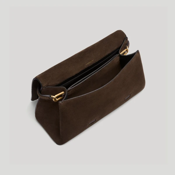 DeMellier The Florence Crossbody in Mocha Suede Crossbody Bag, view 4 | Shoulder & Crossbody Bags | Coveti