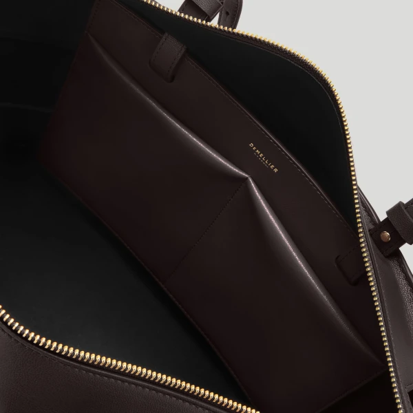 DeMellier The Florence in Bordeaux Fine Grain Tote Bag, view 4 | Totes & Top-Handle Bags | Coveti
