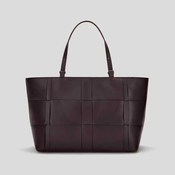 DeMellier The Florence in Bordeaux Fine Grain Tote Bag, view 5 | Totes & Top-Handle Bags | Coveti