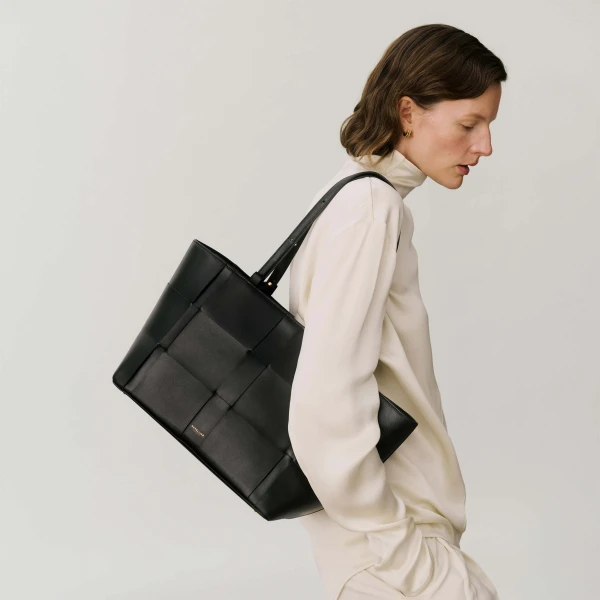 DeMellier The Florence in Bordeaux Fine Grain Tote Bag, view 6 | Totes & Top-Handle Bags | Coveti