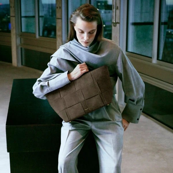 DeMellier The Florence in Hazel Suede Tote Bag, view 2 | Totes & Top-Handle Bags | Coveti