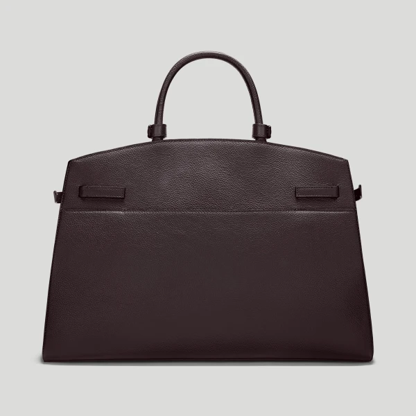 DeMellier The Hudson in Bordeaux Small Grain Tote Bag, view 5 | Totes & Top-Handle Bags | Coveti