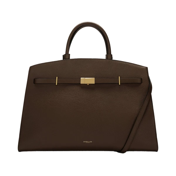 DeMellier The Hudson in Mocha Small Grain Tote Bag | Totes & Top-Handle Bags | Coveti