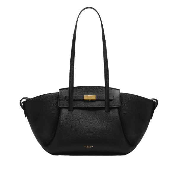 DeMellier The Midi Brooklyn in Black Small Grain Shoulder Bag | Shoulder & Crossbody Bags | Coveti