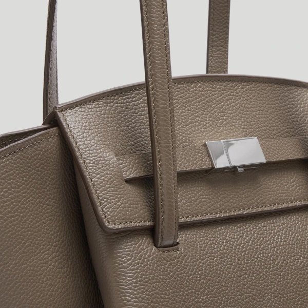 DeMellier The Midi Brooklyn in Dark Taupe Small Grain Shoulder Bag, view 3 | Shoulder & Crossbody Bags | Coveti