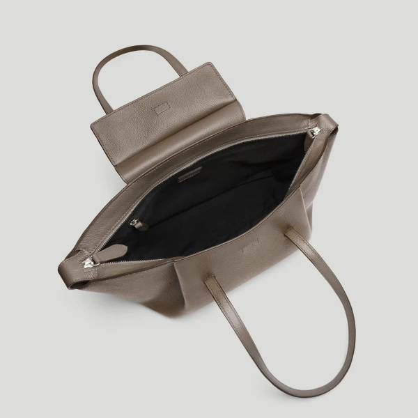 DeMellier The Midi Brooklyn in Dark Taupe Small Grain Shoulder Bag, view 4 | Shoulder & Crossbody Bags | Coveti