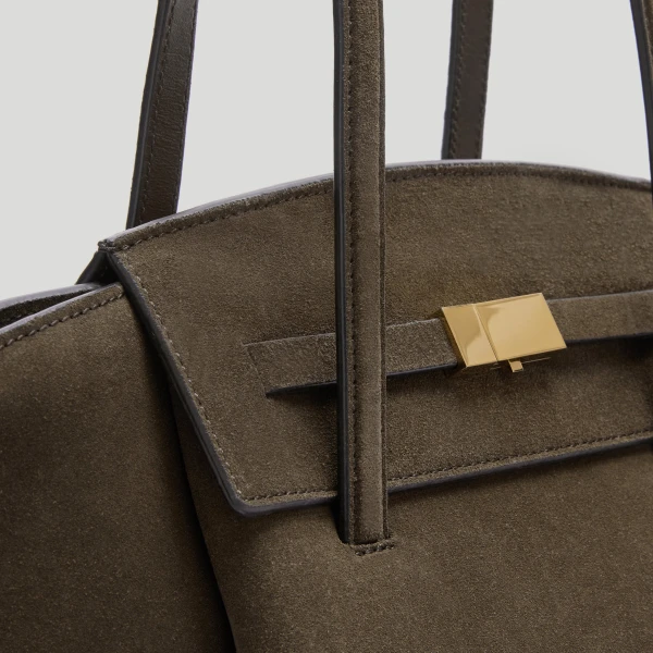 DeMellier The Midi Brooklyn in Hazel Suede Shoulder Bag, view 3 | Shoulder & Crossbody Bags | Coveti