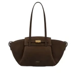 DeMellier The Midi Brooklyn in Mocha Suede Shoulder Bag | Shoulder & Crossbody Bags | Coveti