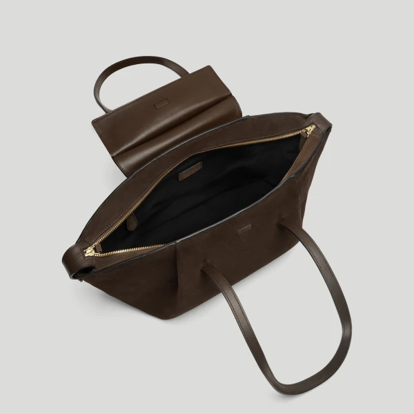 DeMellier The Midi Brooklyn in Mocha Suede Shoulder Bag, view 4 | Shoulder & Crossbody Bags | Coveti