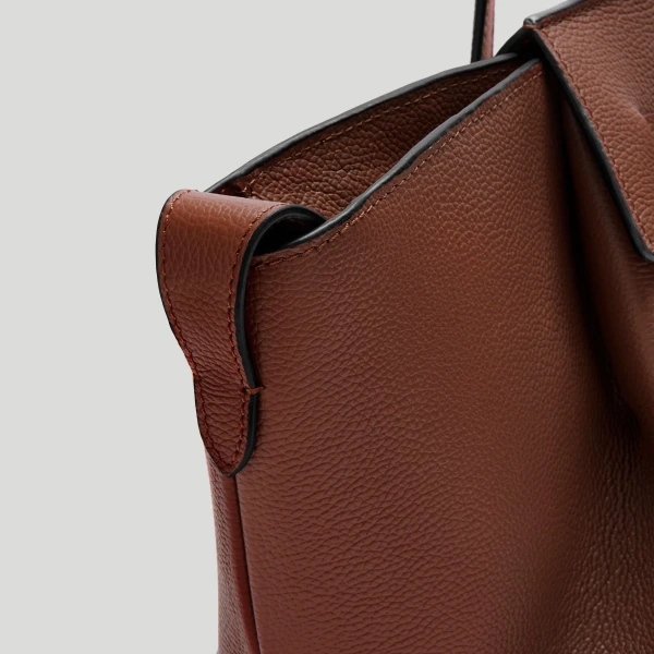 DeMellier The Midi Brooklyn in Warm Brown Small Grain Shoulder Bag, view 4 | Shoulder & Crossbody Bags | Coveti