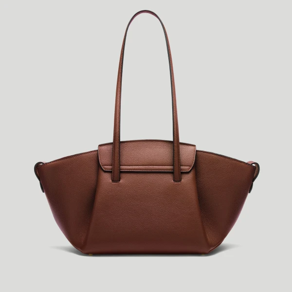DeMellier The Midi Brooklyn in Warm Brown Small Grain Shoulder Bag, view 5 | Shoulder & Crossbody Bags | Coveti