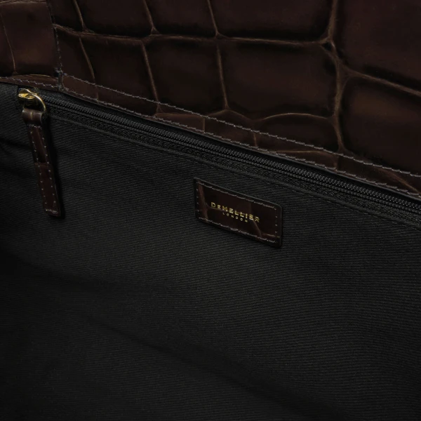 DeMellier The Midi Hudson in Dark Chocolate Large Croc-Effect Crossbody Bag, view 5 | Shoulder & Crossbody Bags | Coveti