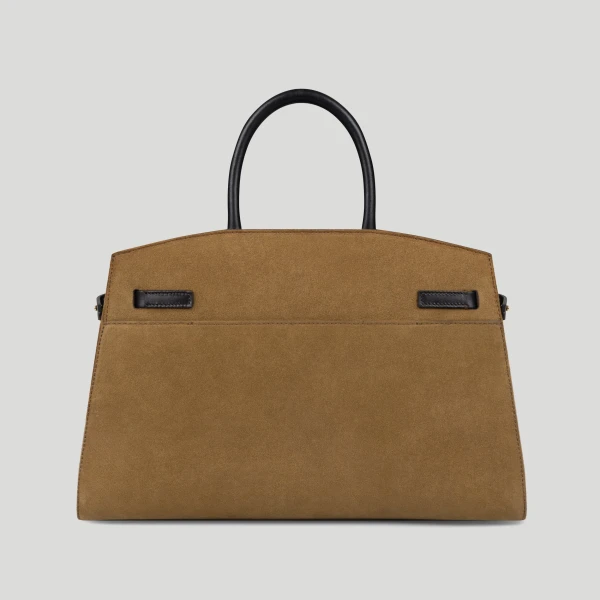 DeMellier The Midi Hudson in Tobacco Suede & Black Smooth Crossbody Bag, view 5 | Shoulder & Crossbody Bags | Coveti