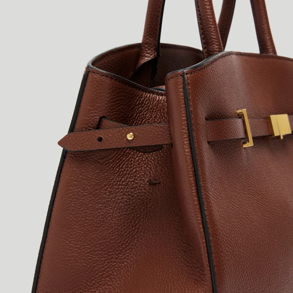 DeMellier The Midi Hudson in Warm Brown Small Grain Crossbody Bag, view 3 | Shoulder & Crossbody Bags | Coveti