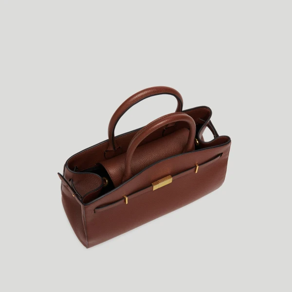 DeMellier The Midi Hudson in Warm Brown Small Grain Crossbody Bag, view 4 | Shoulder & Crossbody Bags | Coveti