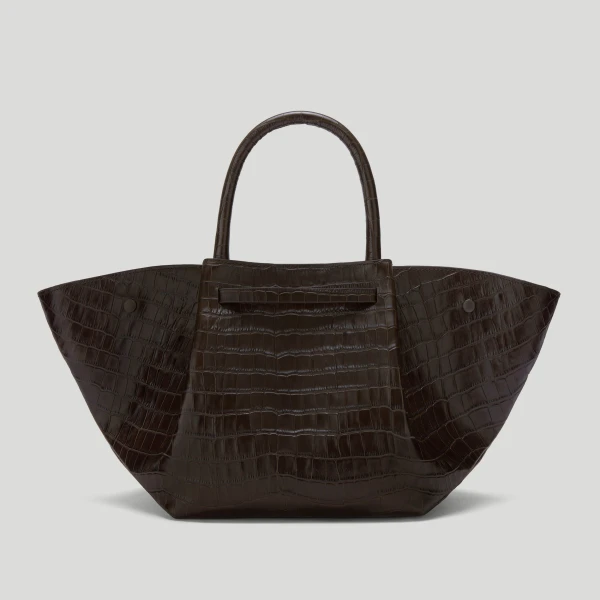 DeMellier The Midi New York in Dark Chocolate Croc-Effect Shoulder Bag, view 5 | Shoulder & Crossbody Bags | Coveti